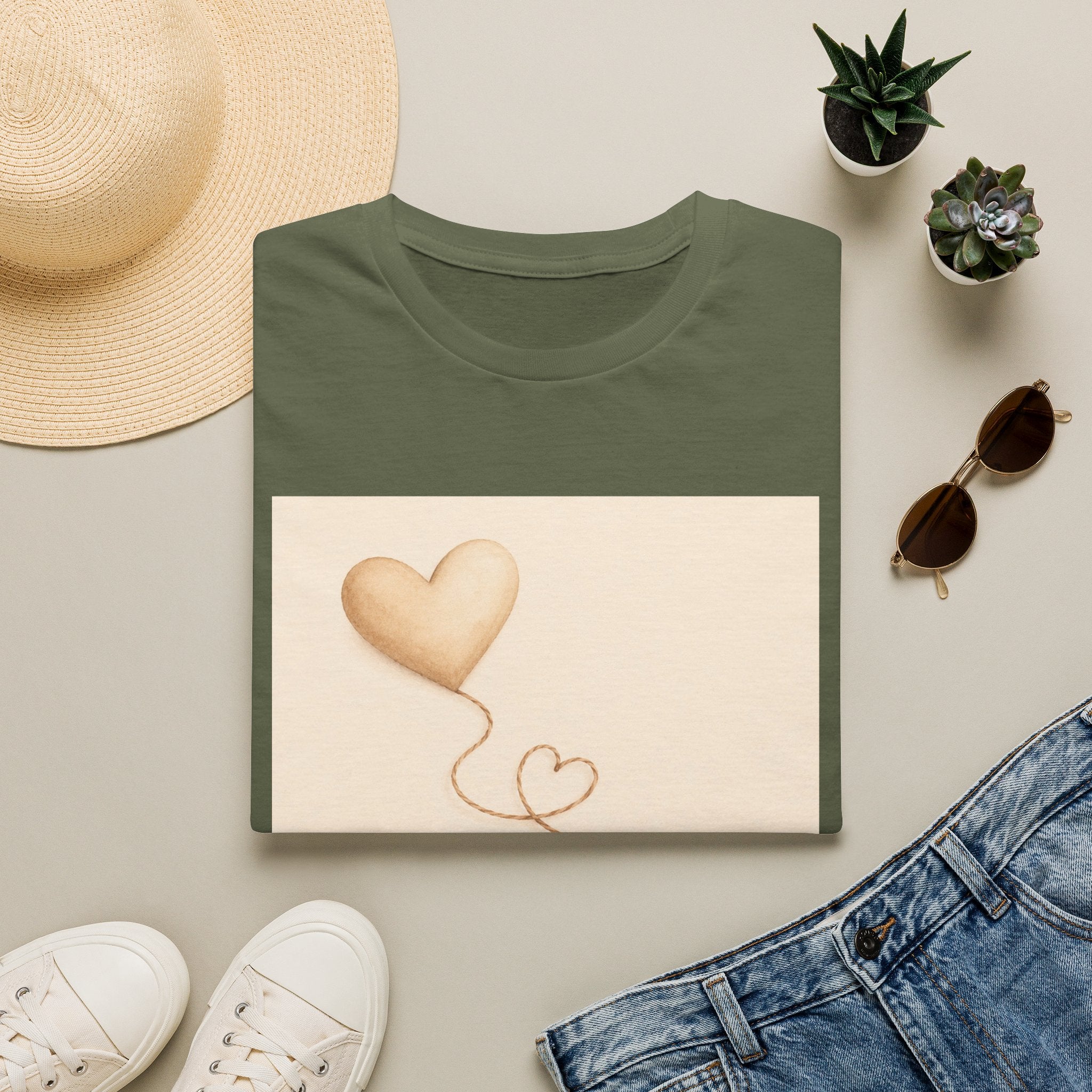 Connected Hearts heart design T-Shirt | love balloon illustration