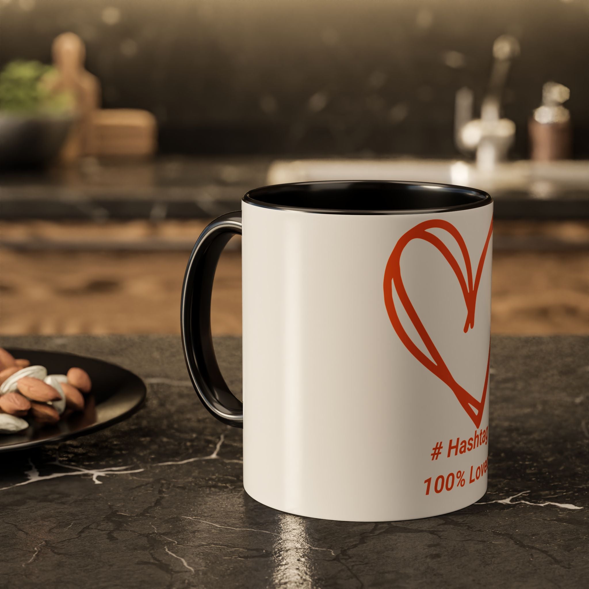 "Warm Your Soul" Ceramic Mug — Orange Heart Accent (11oz & 15oz)