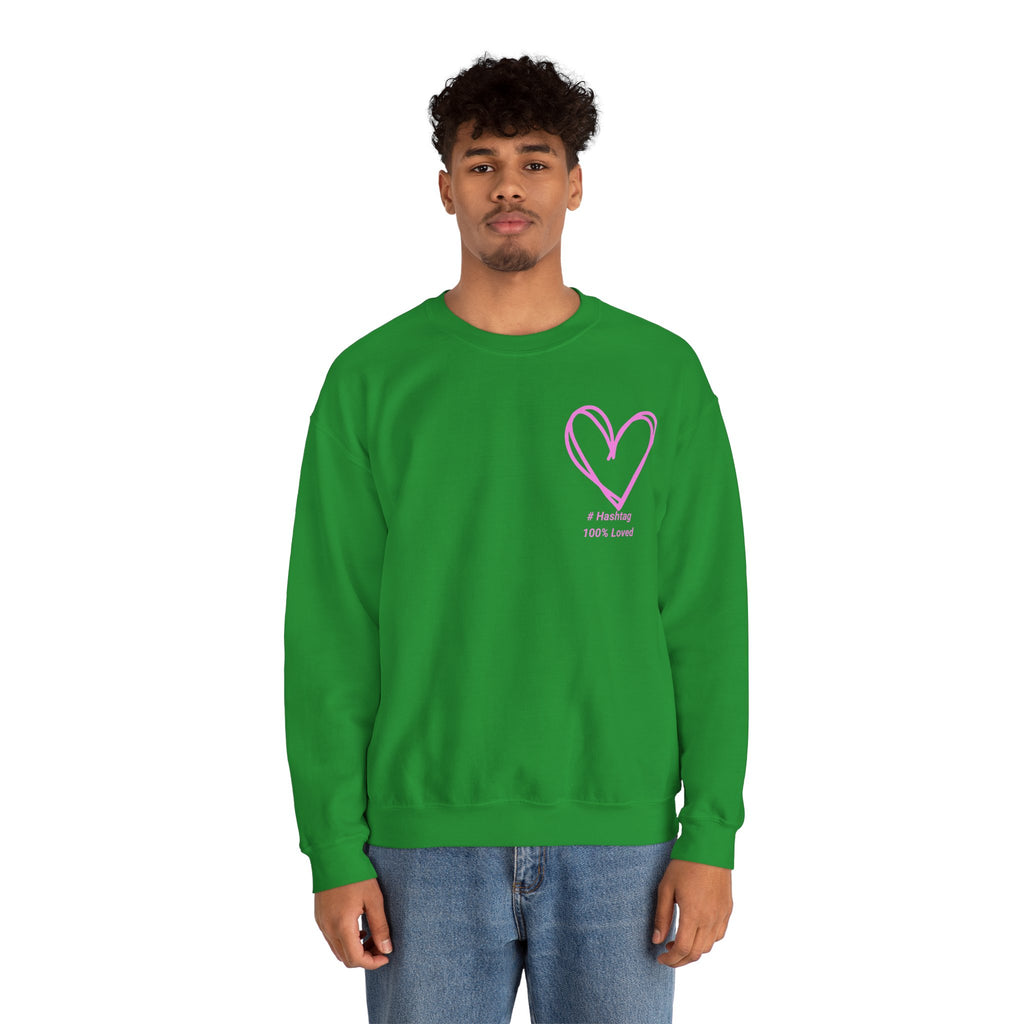 Crewneck Sweatshirt — Pink Heart 'I Choose Me' Minimal Self-Love Design