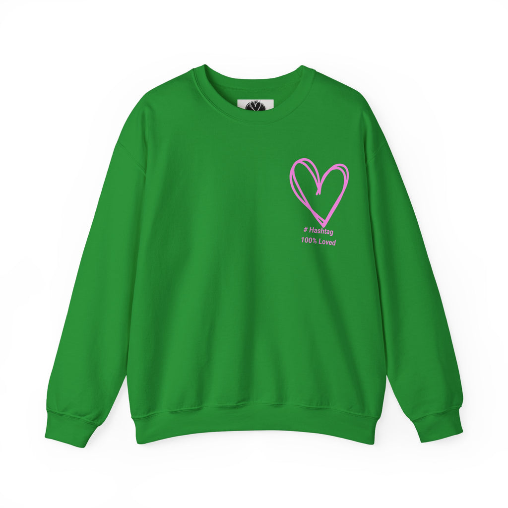 Crewneck Sweatshirt — Pink Heart 'I Choose Me' Minimal Self-Love Design