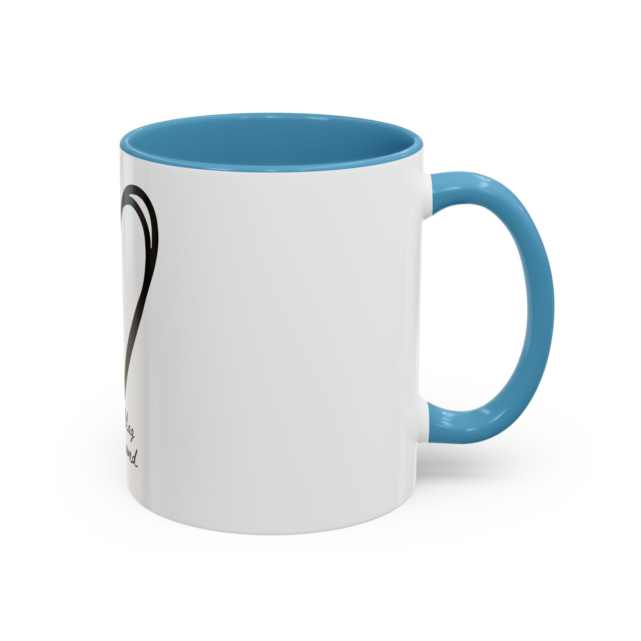 "Pure Love" Ceramic Mug — Black Sketch Heart (11oz & 15oz)