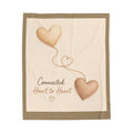 Connected Heart to Heart Velveteen Plush Blanket | Heart Balloon Design