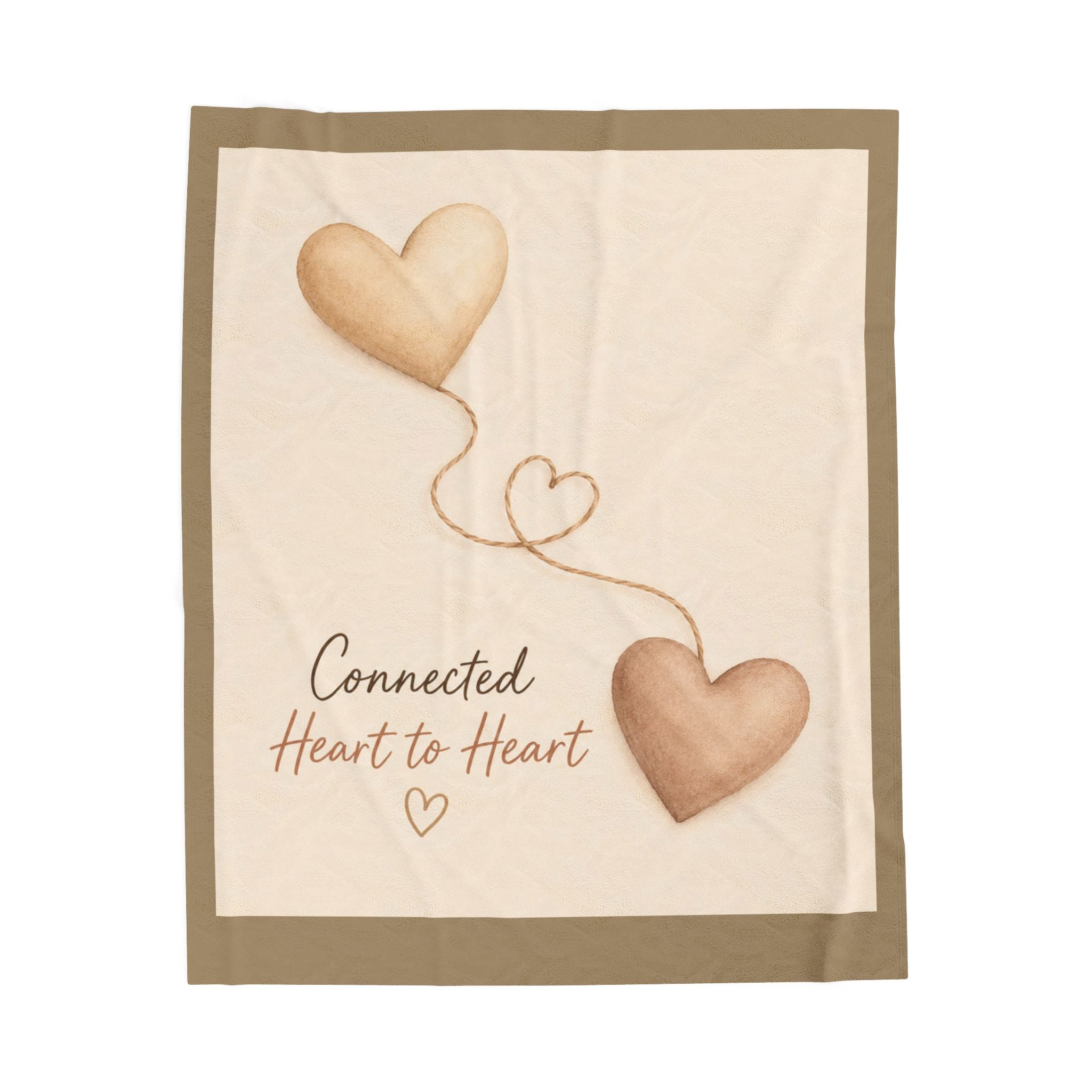 Connected Heart to Heart Velveteen Plush Blanket | Heart Balloon Design
