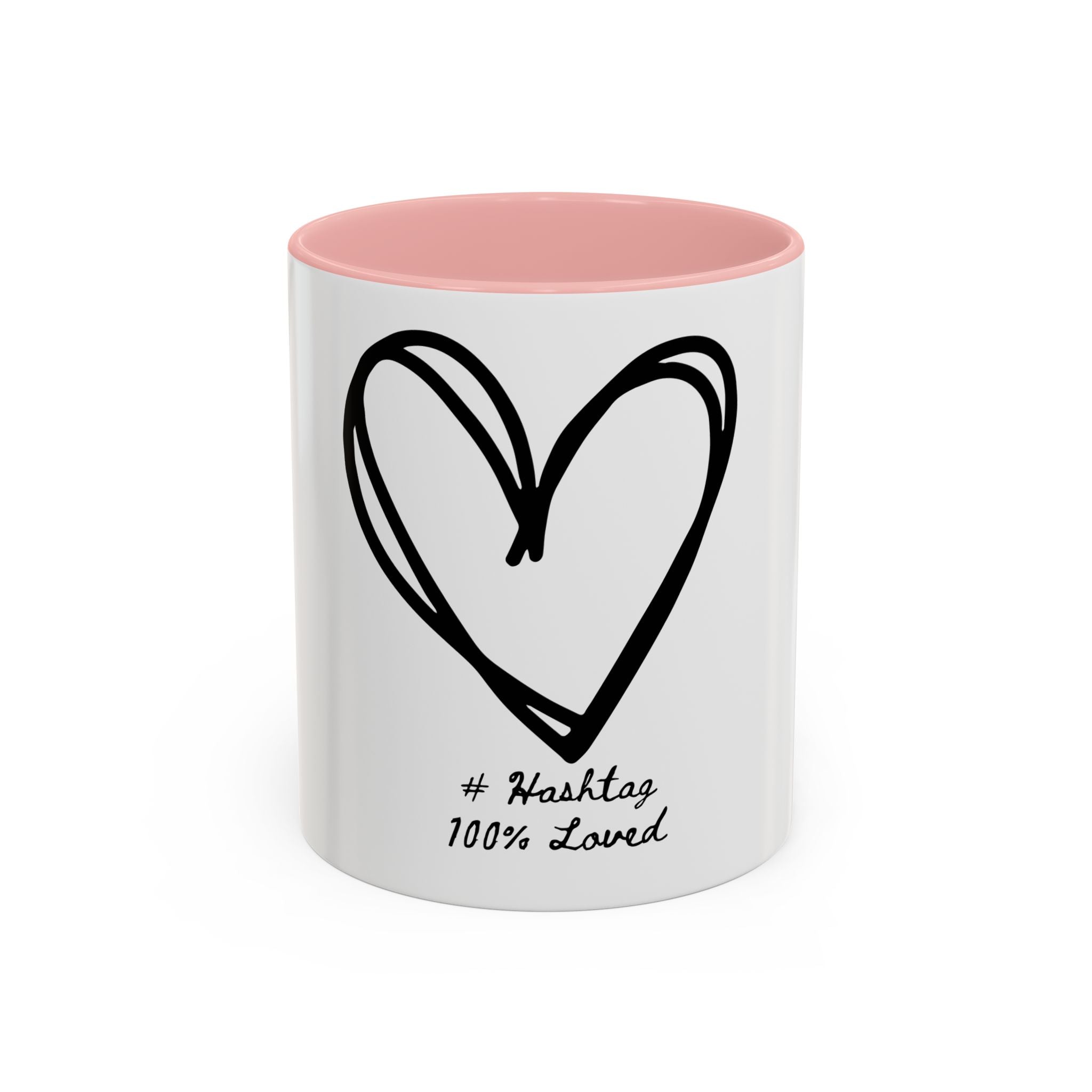 "Pure Love" Ceramic Mug — Black Sketch Heart (11oz & 15oz)