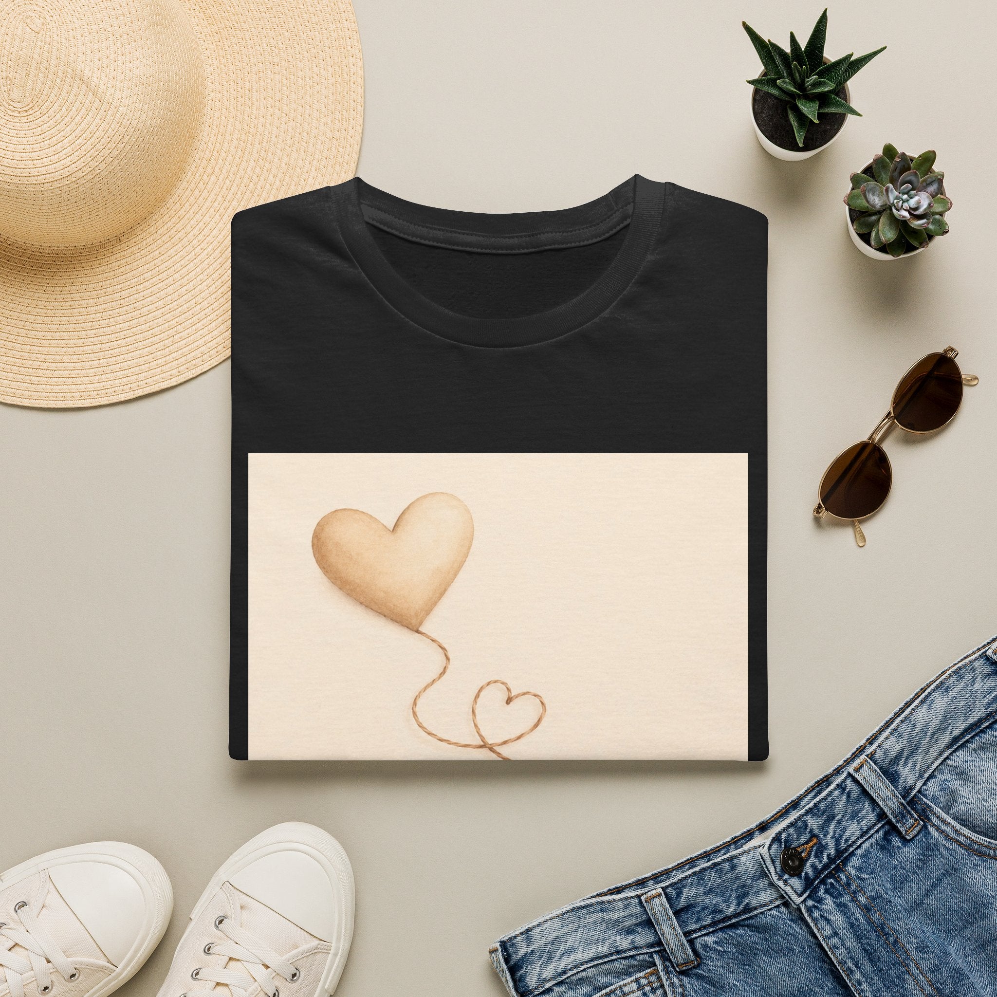 Connected Hearts heart design T-Shirt | love balloon illustration