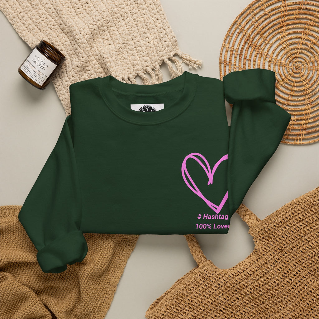 Crewneck Sweatshirt — Pink Heart 'I Choose Me' Minimal Self-Love Design