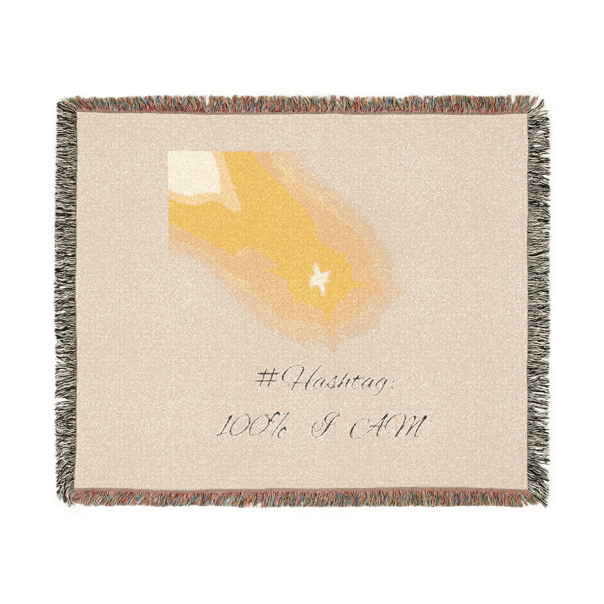 Abstract Sunrise Illustration Woven Blanket | Cozy Throw with Fringe