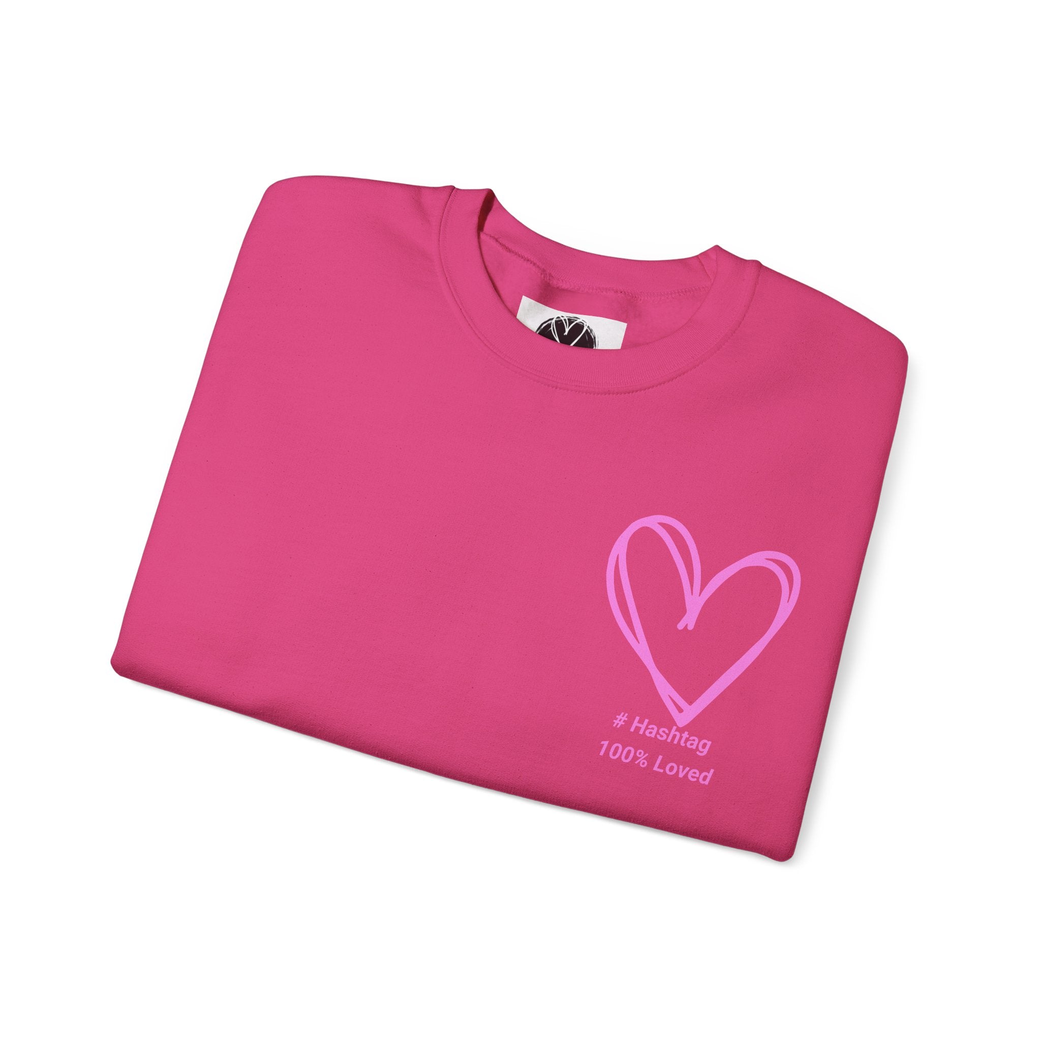 Crewneck Sweatshirt — Pink Heart 'I Choose Me' Minimal Self-Love Design
