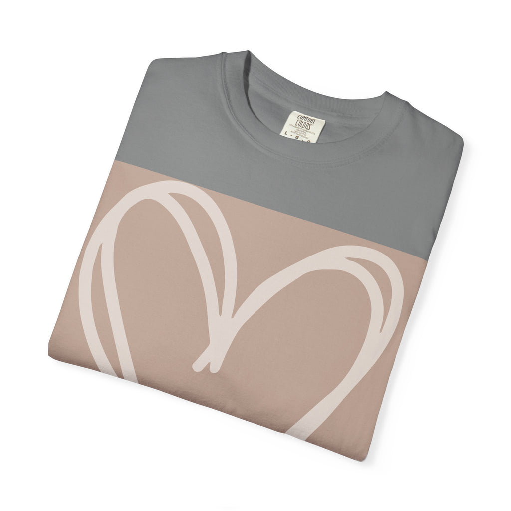 Hand-drawn Heart Tee | Heart Graphic T-Shirt, Minimal Neutral Design