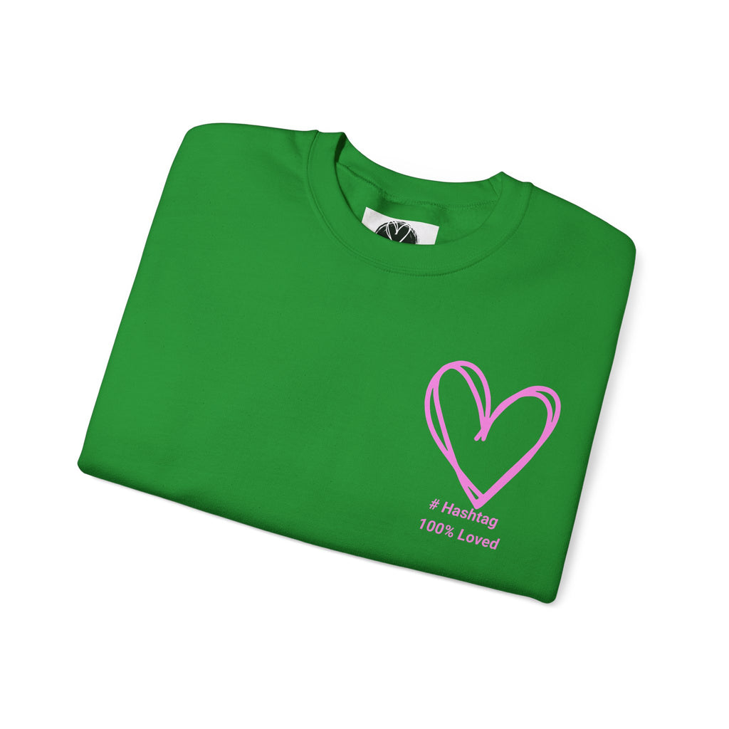 Crewneck Sweatshirt — Pink Heart 'I Choose Me' Minimal Self-Love Design