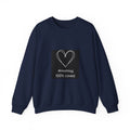 Crewneck Sweatshirt — Black Heart Sketch "#Hashtag 100% Loved" Graphic
