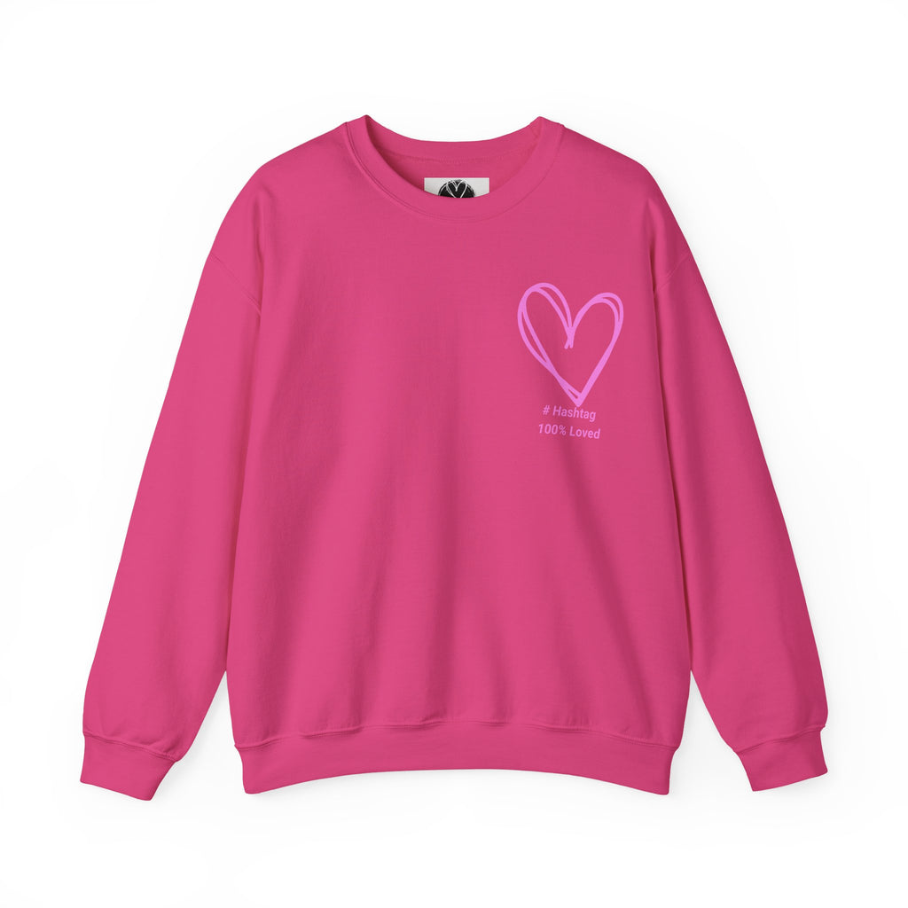 Crewneck Sweatshirt — Pink Heart 'I Choose Me' Minimal Self-Love Design