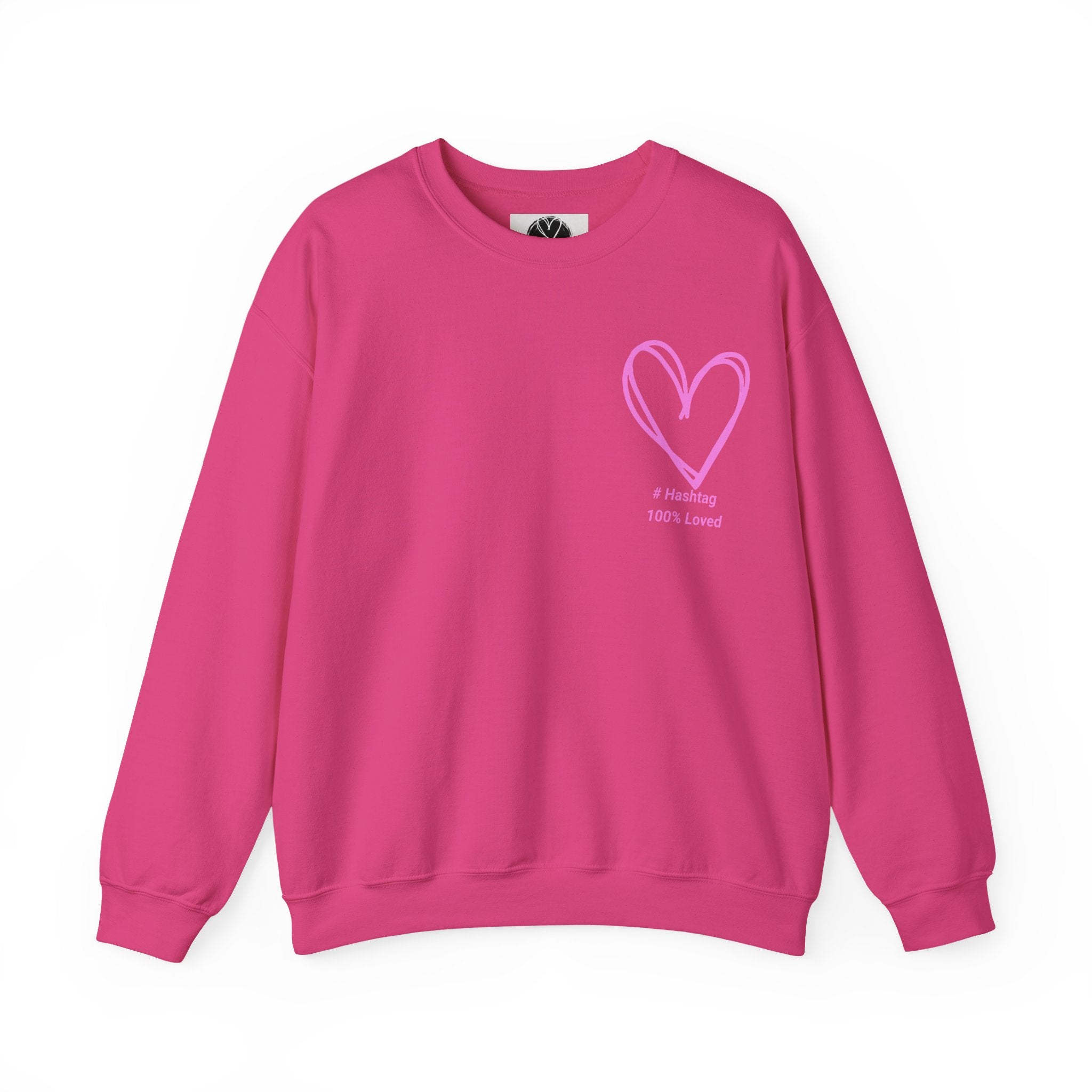 Crewneck Sweatshirt — Pink Heart 'I Choose Me' Minimal Self-Love Design