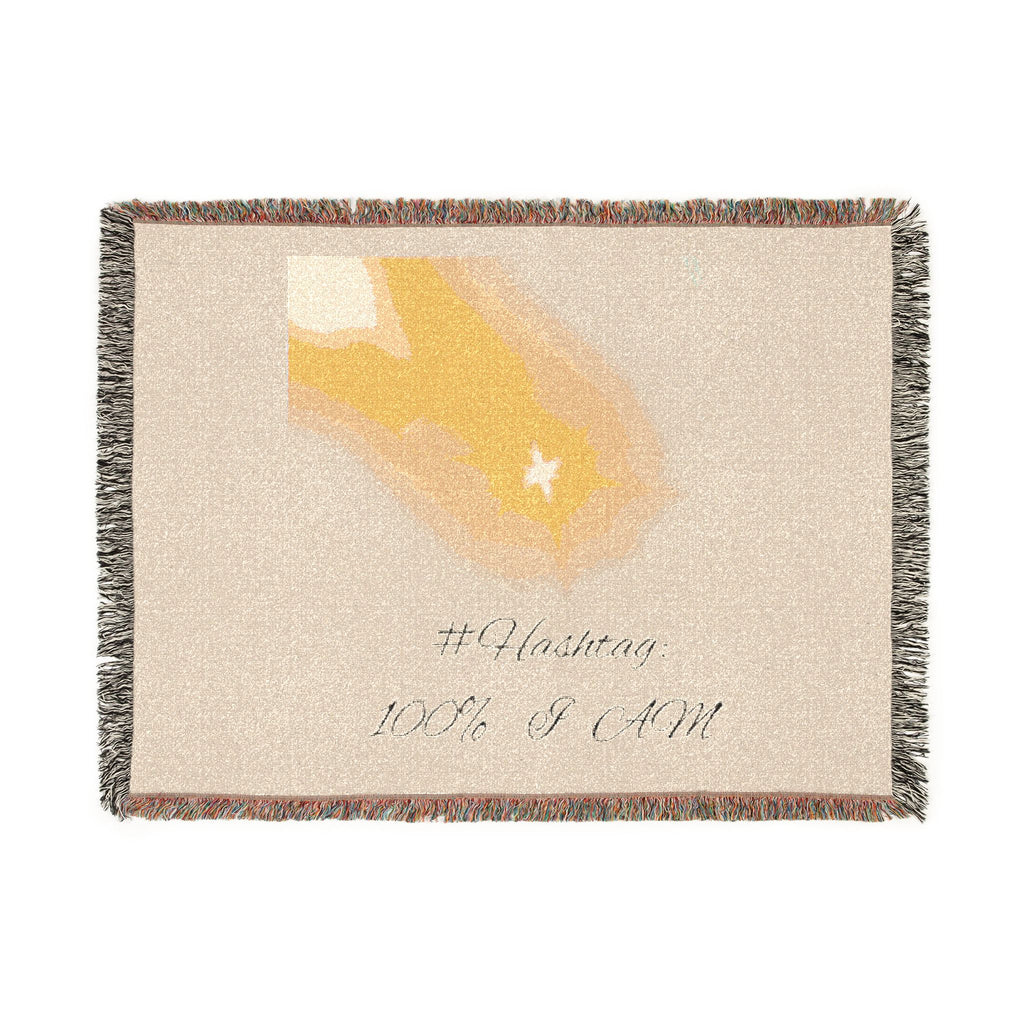 Abstract Sunrise Illustration Woven Blanket | Cozy Throw with Fringe