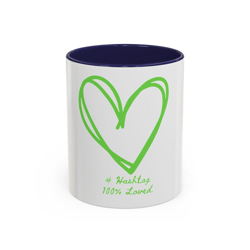 "Loved to the Core" Ceramic Mug — Green Heart Accent (11oz & 15oz)