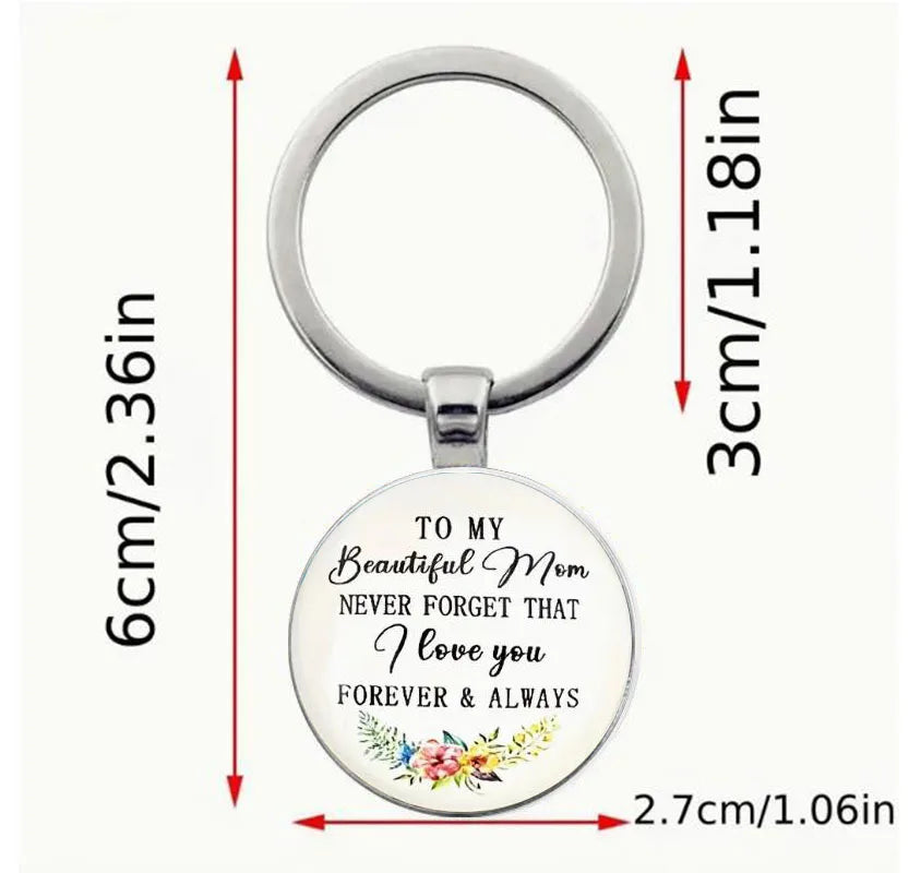 1pc To My Beautiful Mom I Love You Forever & Always Keychain, Birthday Gift From Daughter Son And Men, Mothers Day Gift