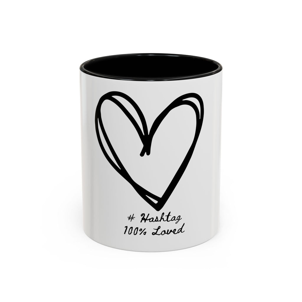 "Pure Love" Ceramic Mug — Black Sketch Heart (11oz & 15oz)