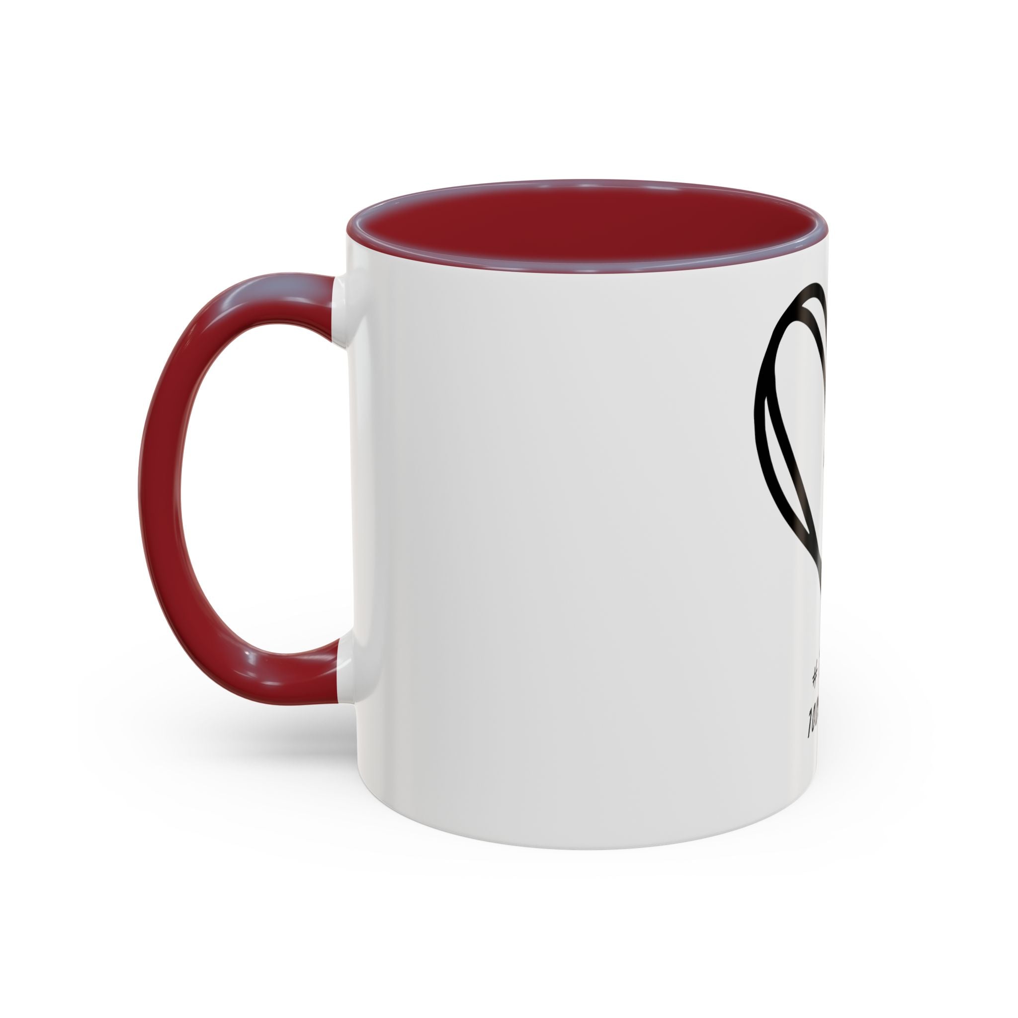 "Pure Love" Ceramic Mug — Black Sketch Heart (11oz & 15oz)