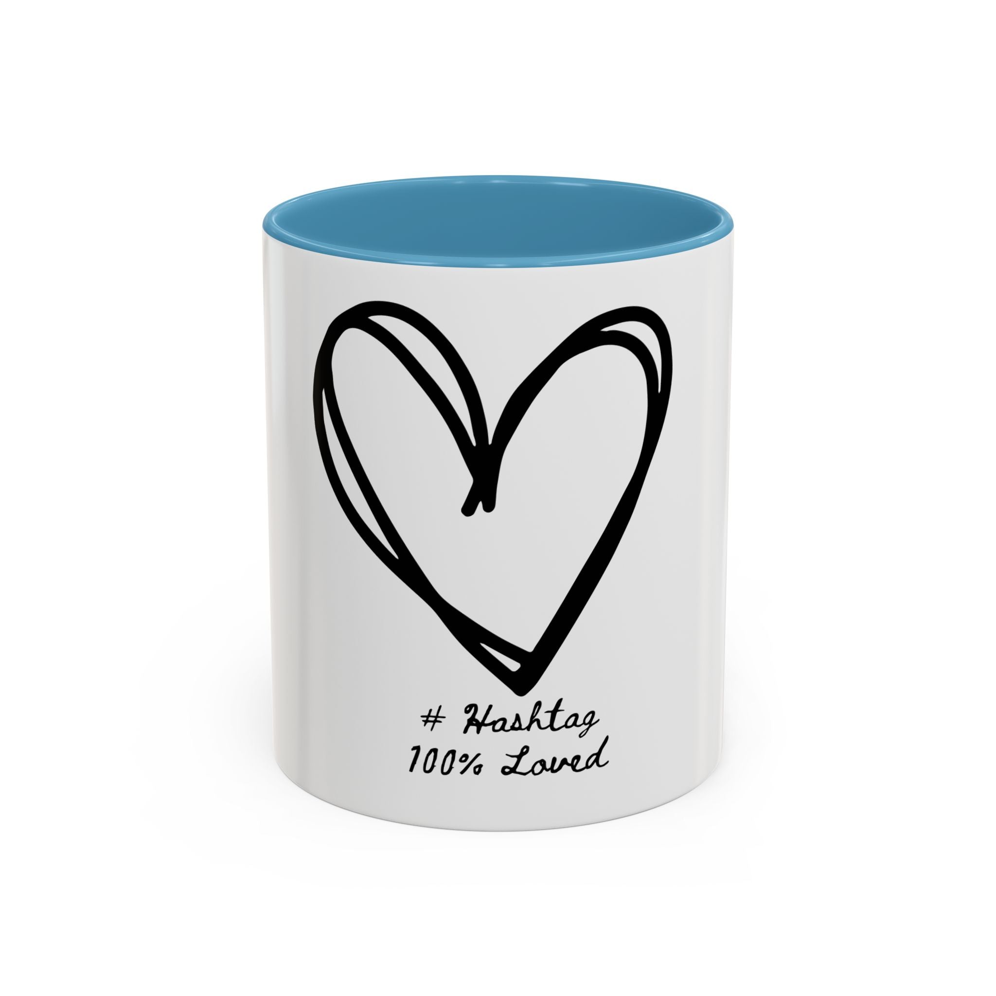 "Pure Love" Ceramic Mug — Black Sketch Heart (11oz & 15oz)