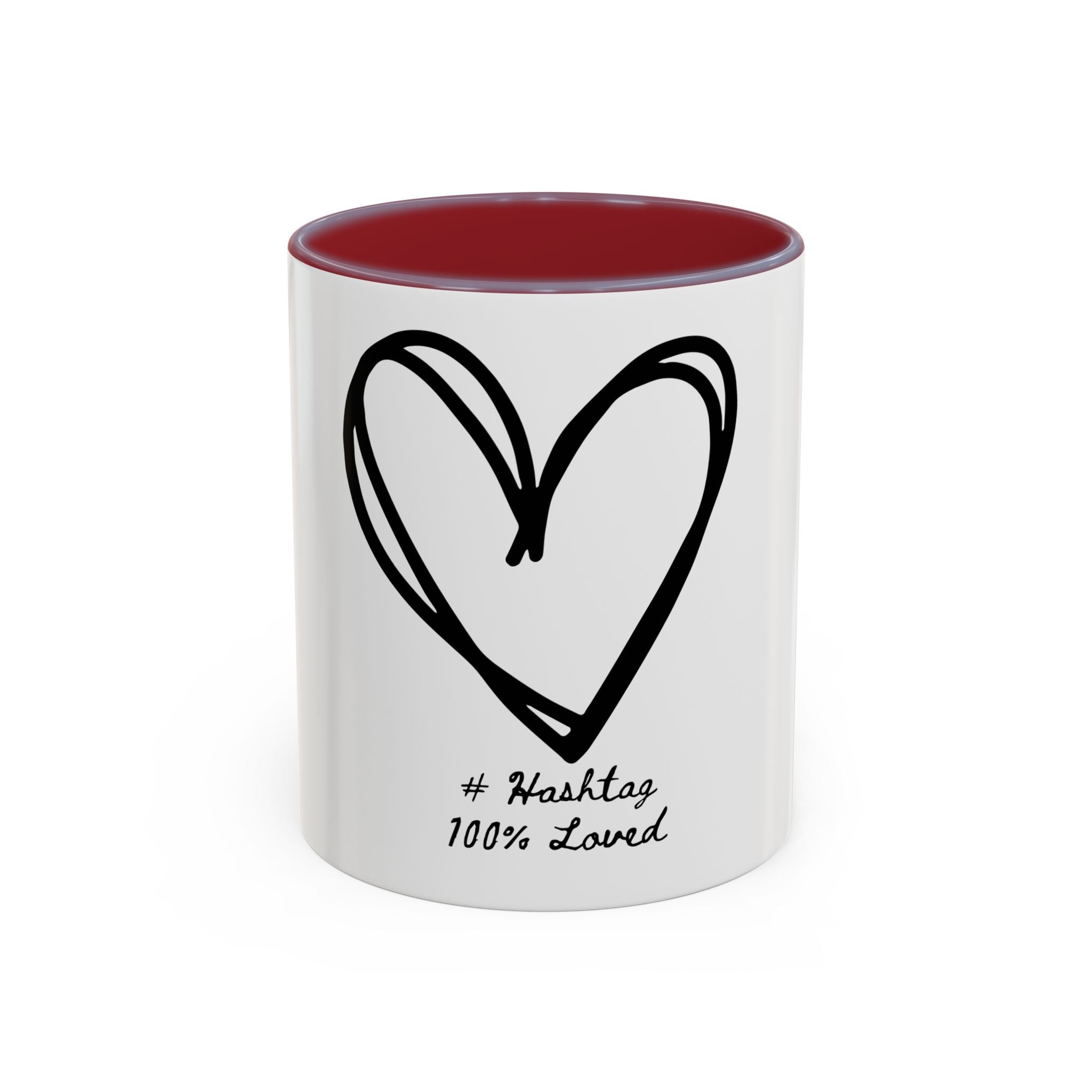 "Pure Love" Ceramic Mug — Black Sketch Heart (11oz & 15oz)