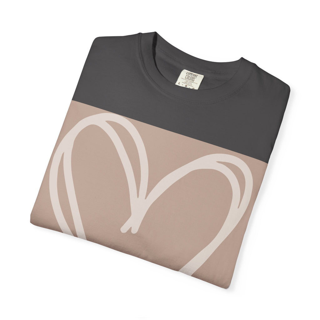 Hand-drawn Heart Tee | Heart Graphic T-Shirt, Minimal Neutral Design