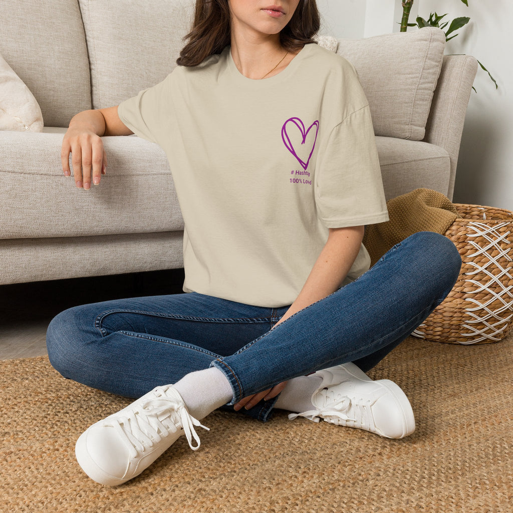 Purple Heart Tee | 100% Love Chest Design | Heart2Heart