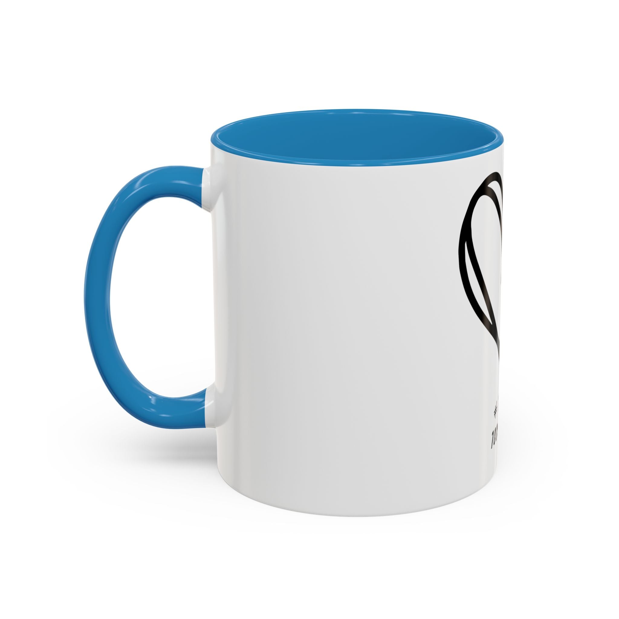 "Pure Love" Ceramic Mug — Black Sketch Heart (11oz & 15oz)