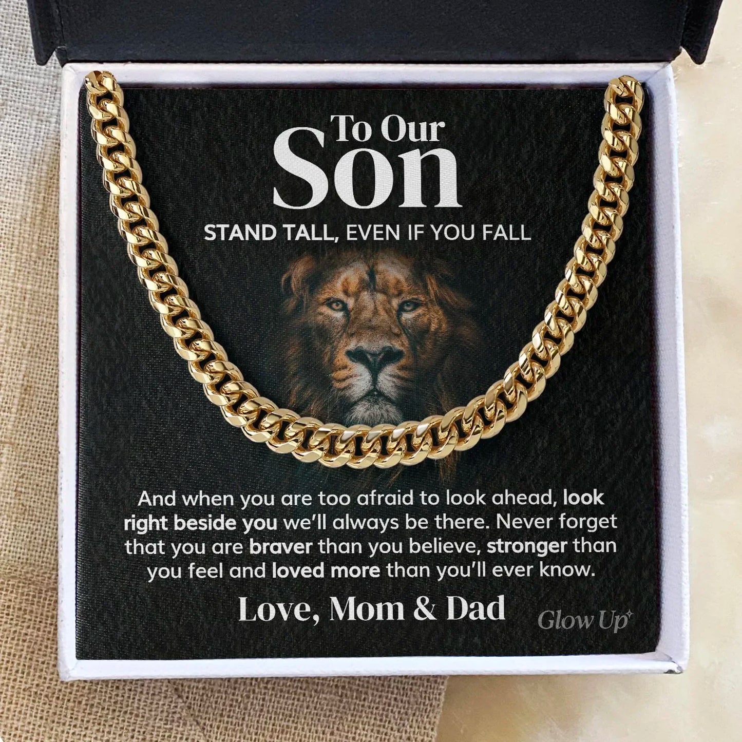 Gift To My Son Stainless Steel Cuban Chain Men Boy Chain Necklace From Parents Birthday Gifts Silver Jewelry Dropshipping