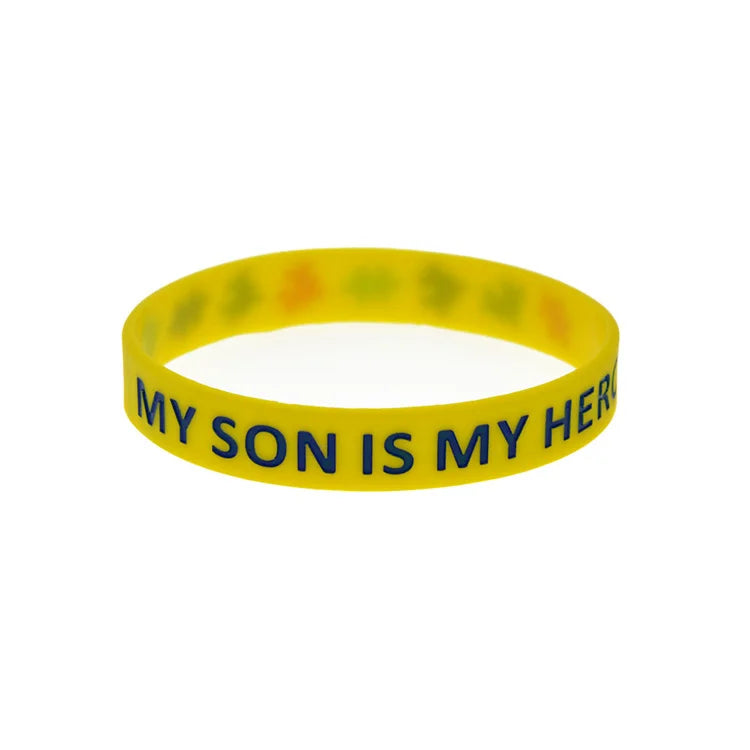 1 PC My Son is My Hero Silicone Rubber Bracelet with Autism Puzzle