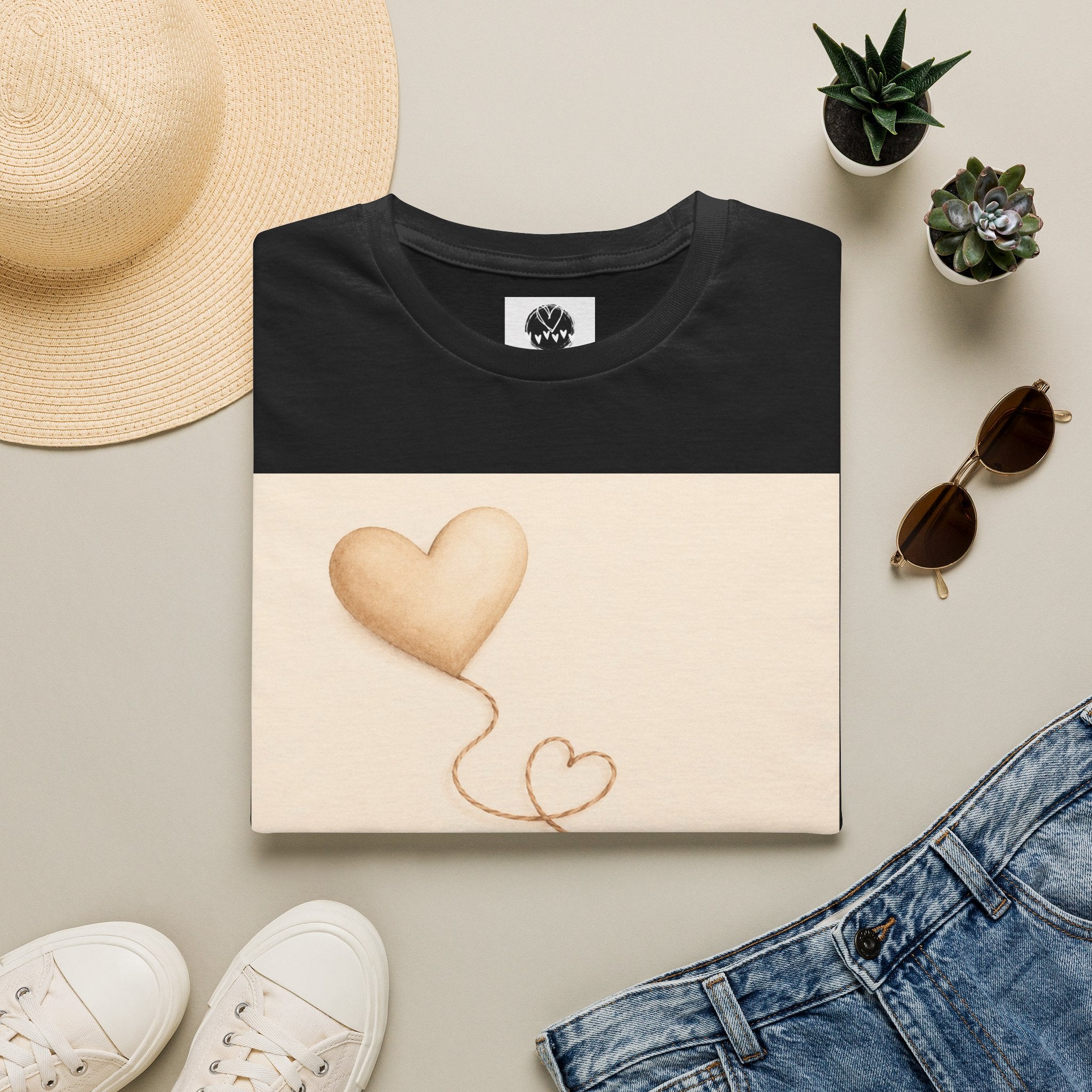 Connected Hearts Tee | Love Balloon Illustration | Heart2Heart