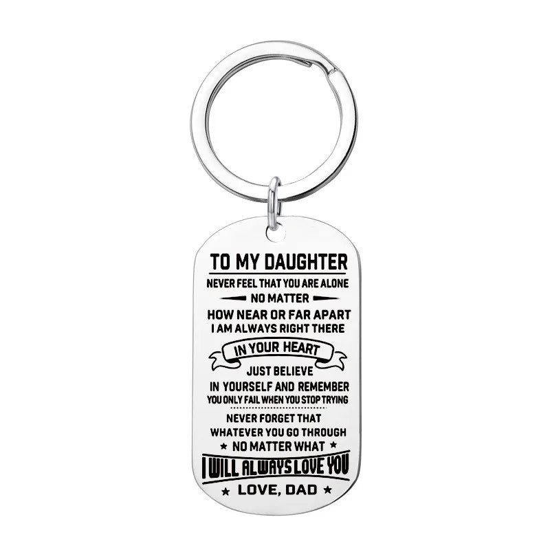 Dog Tags Pendant Necklace Family Jewelry To My Son Daughter I Will Always Love You Love Dad Mom Necklace Military Army Cards