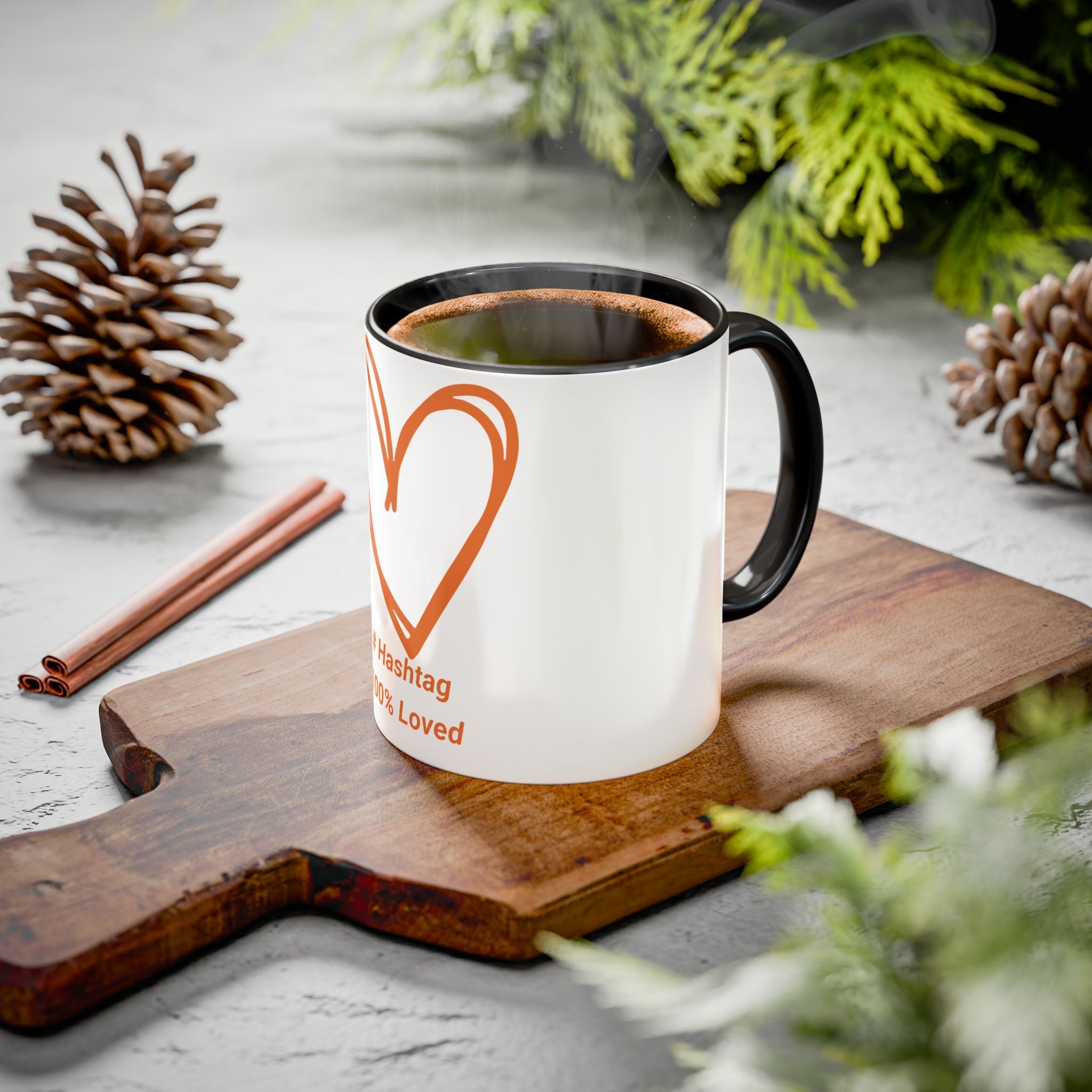 "Warm Your Soul" Ceramic Mug — Orange Heart Accent (11oz & 15oz)