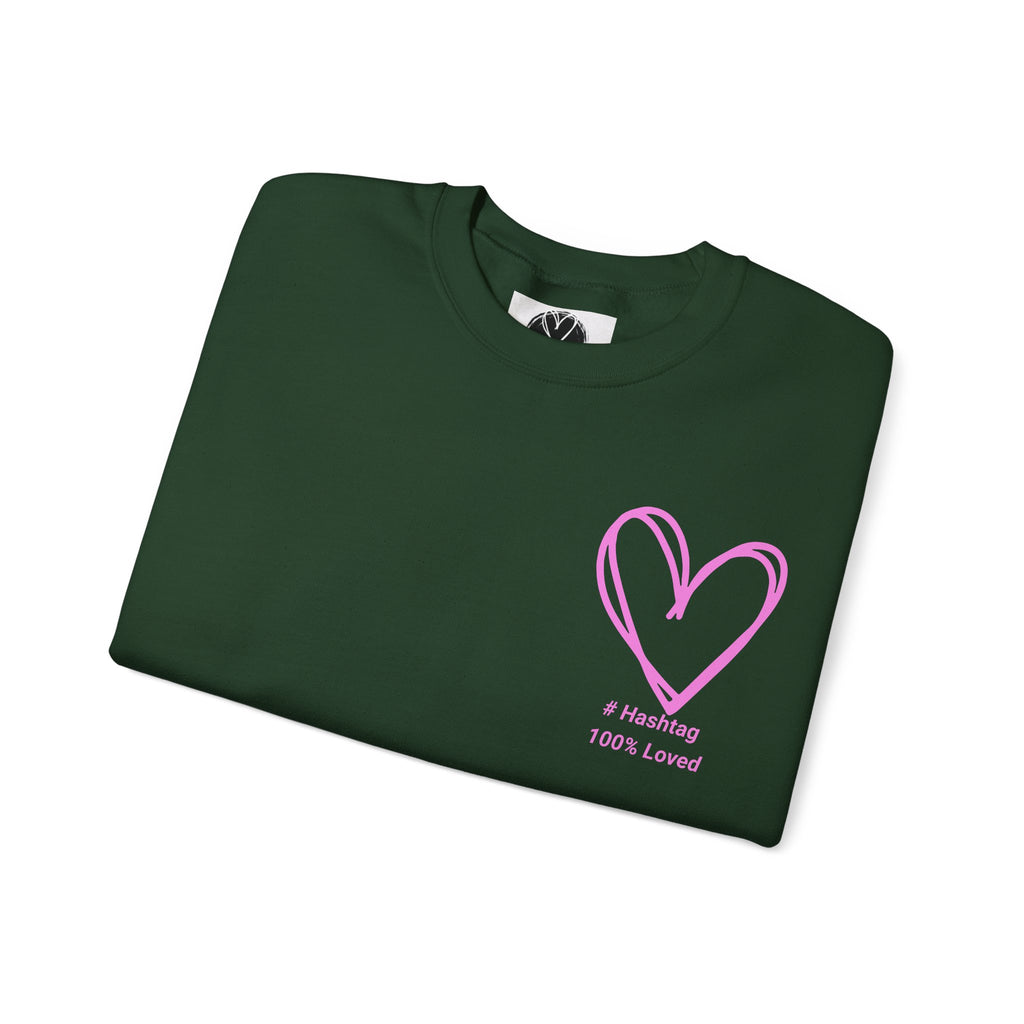 Crewneck Sweatshirt — Pink Heart 'I Choose Me' Minimal Self-Love Design
