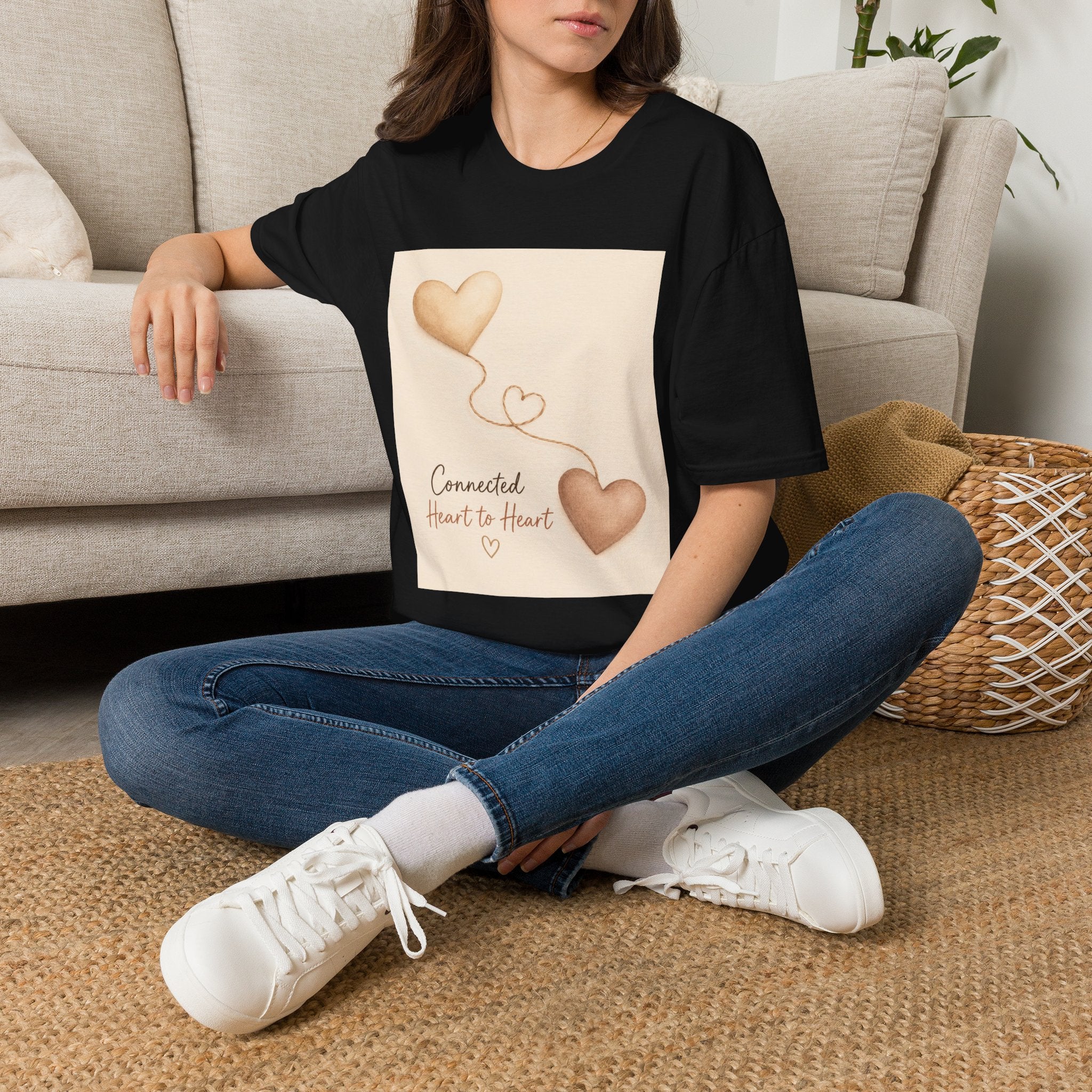 Connected Hearts heart design T-Shirt | love balloon illustration