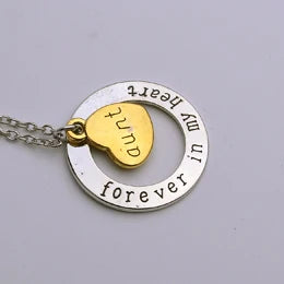 Dad Sister Uncle Aunt Mom Brother Son Grandpa Grandma Daughter Forever In My Heart Jewelry Pendant Necklace Father's Day Gift