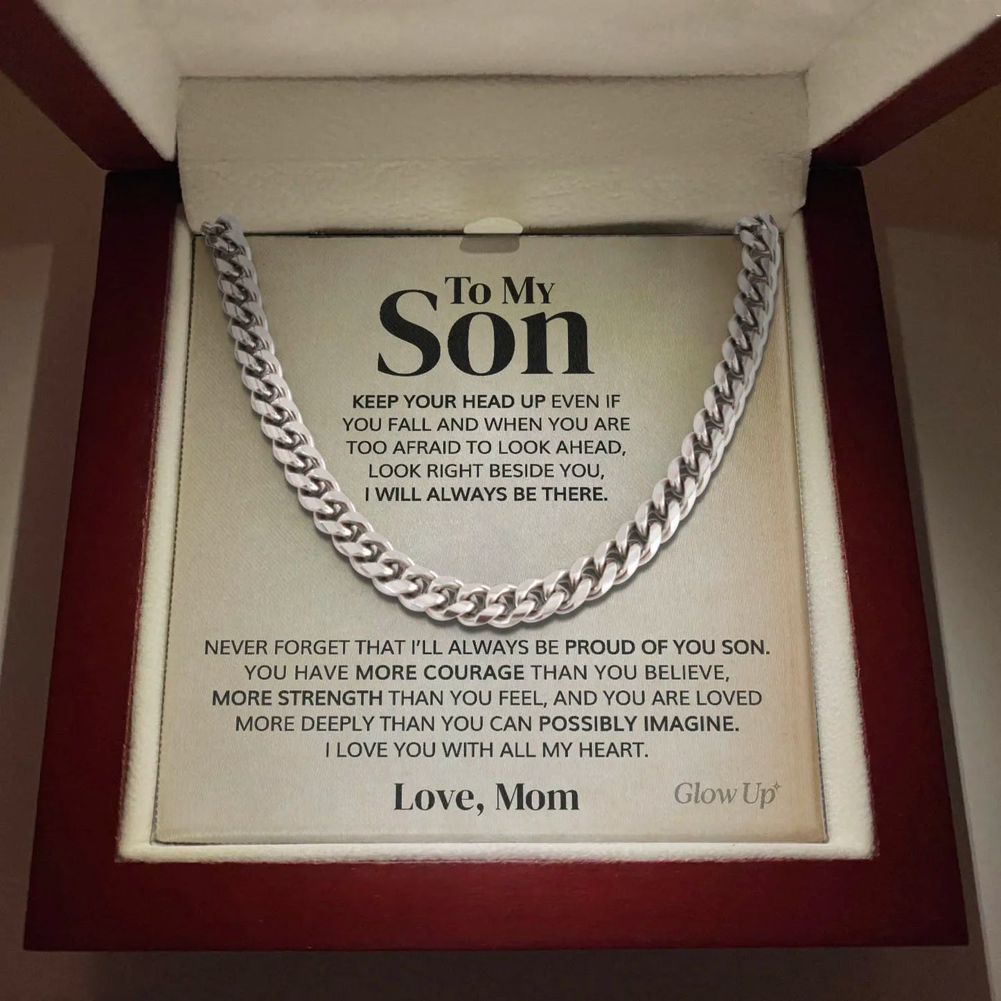 To My Son Gift Necklace 2023 New Stainless Steel Cuban Men Boy Chain Necklace Mom Birthday Gifts Silver Gold Fashion Jewelry