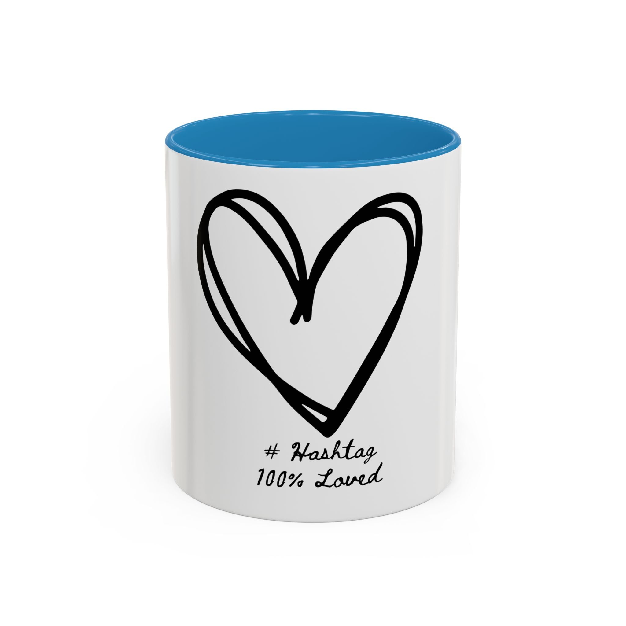 "Pure Love" Ceramic Mug — Black Sketch Heart (11oz & 15oz)