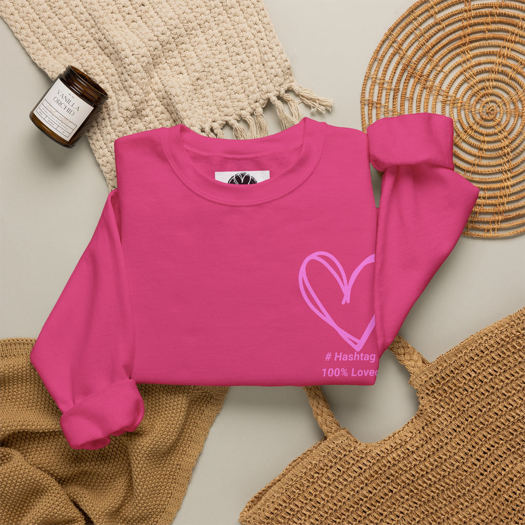 Crewneck Sweatshirt — Pink Heart 'I Choose Me' Minimal Self-Love Design