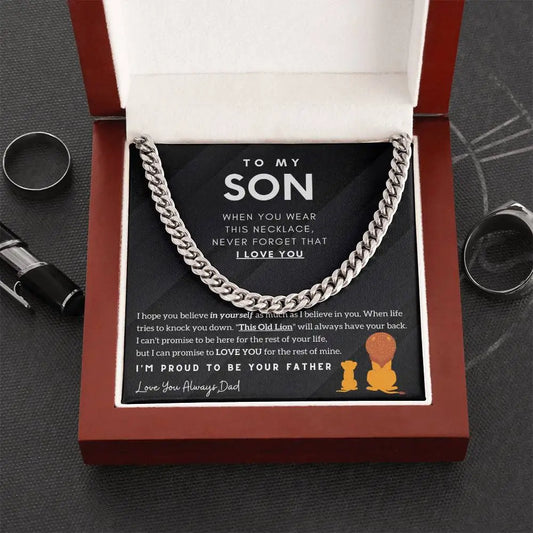 To My Son Boy Gift Stainless Steel Cuban Chain Necklace From Men Father Dad Birthday Jewelry Gifts 2024 New Hot Dropshipping