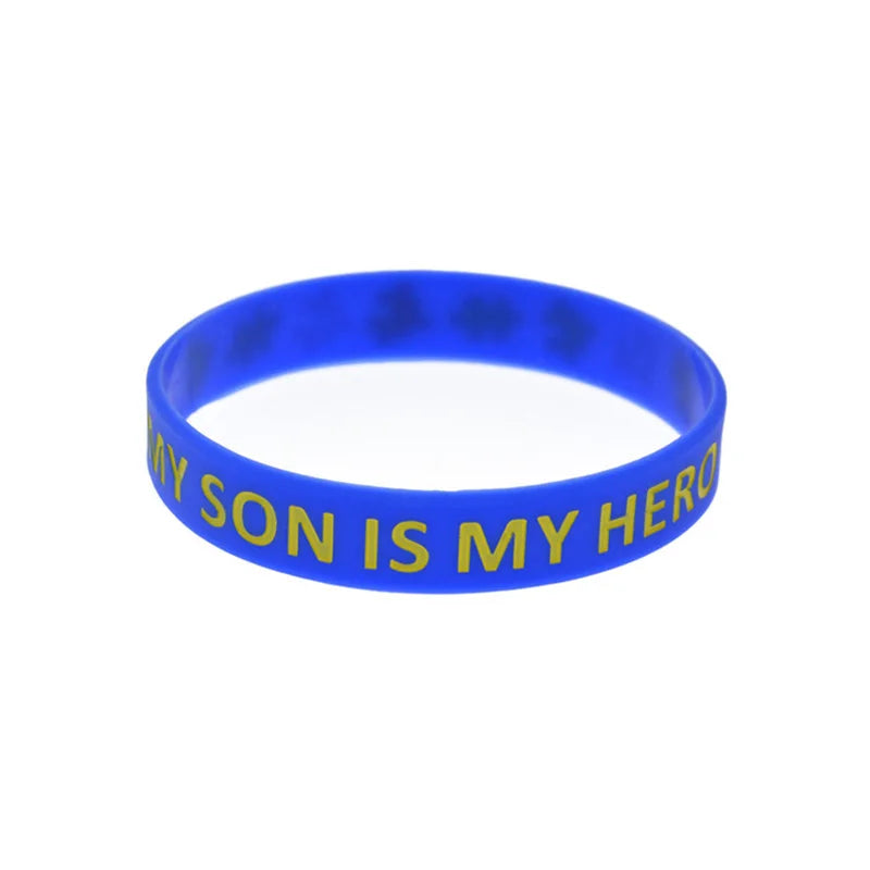 1 PC My Son is My Hero Silicone Rubber Bracelet with Autism Puzzle