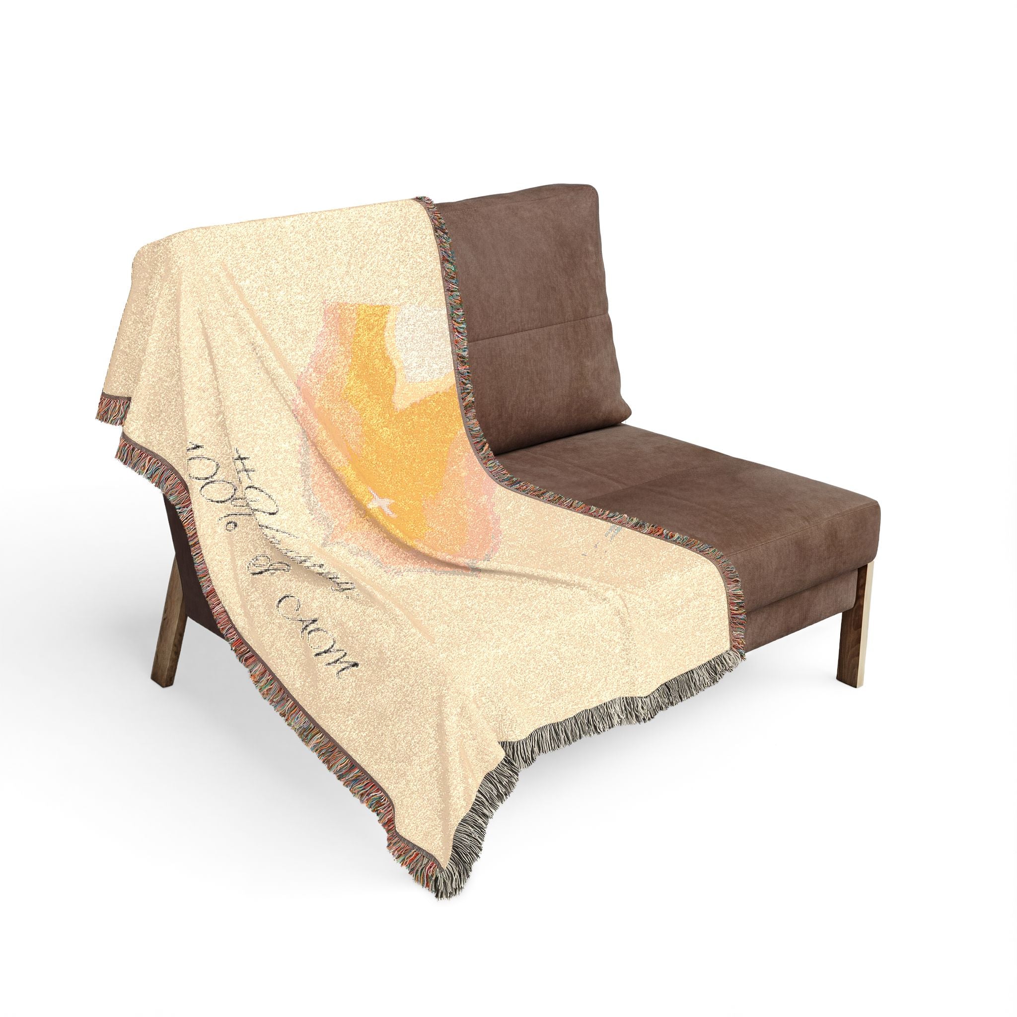 Abstract Sunrise Illustration Woven Blanket | Cozy Throw with Fringe