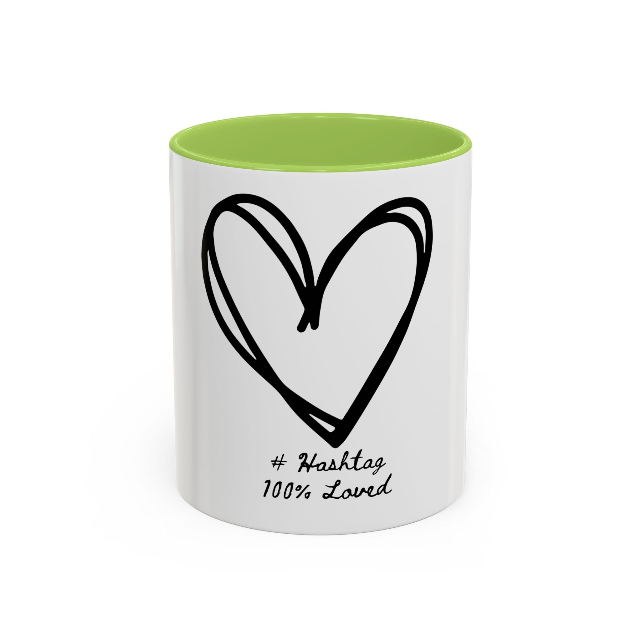 "Pure Love" Ceramic Mug — Black Sketch Heart (11oz & 15oz)