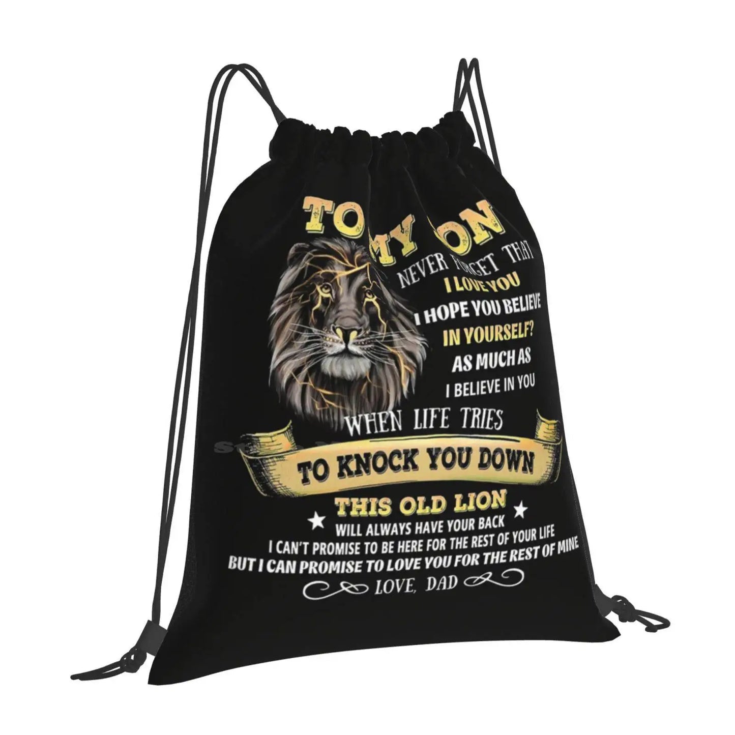 Gift To My Son From Dad, Lion To My Son From Dad, Never Forget That I Love You Hot Sale Schoolbag Backpack Fashion Bags To My