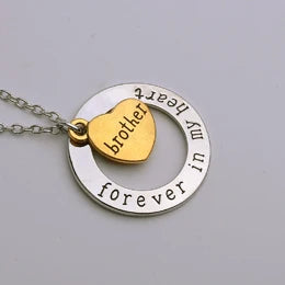 Dad Sister Uncle Aunt Mom Brother Son Grandpa Grandma Daughter Forever In My Heart Jewelry Pendant Necklace Father's Day Gift