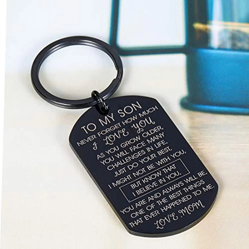 Son Gifts From Mom To My Son I Love You Keychain Gift for Him Boys Men Inspirational Keyring Birthday Graduation Christmas Gifts