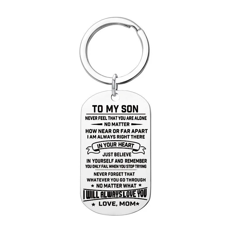 Dog Tags Pendant Necklace Family Jewelry To My Son Daughter I Will Always Love You Love Dad Mom Necklace Military Army Cards