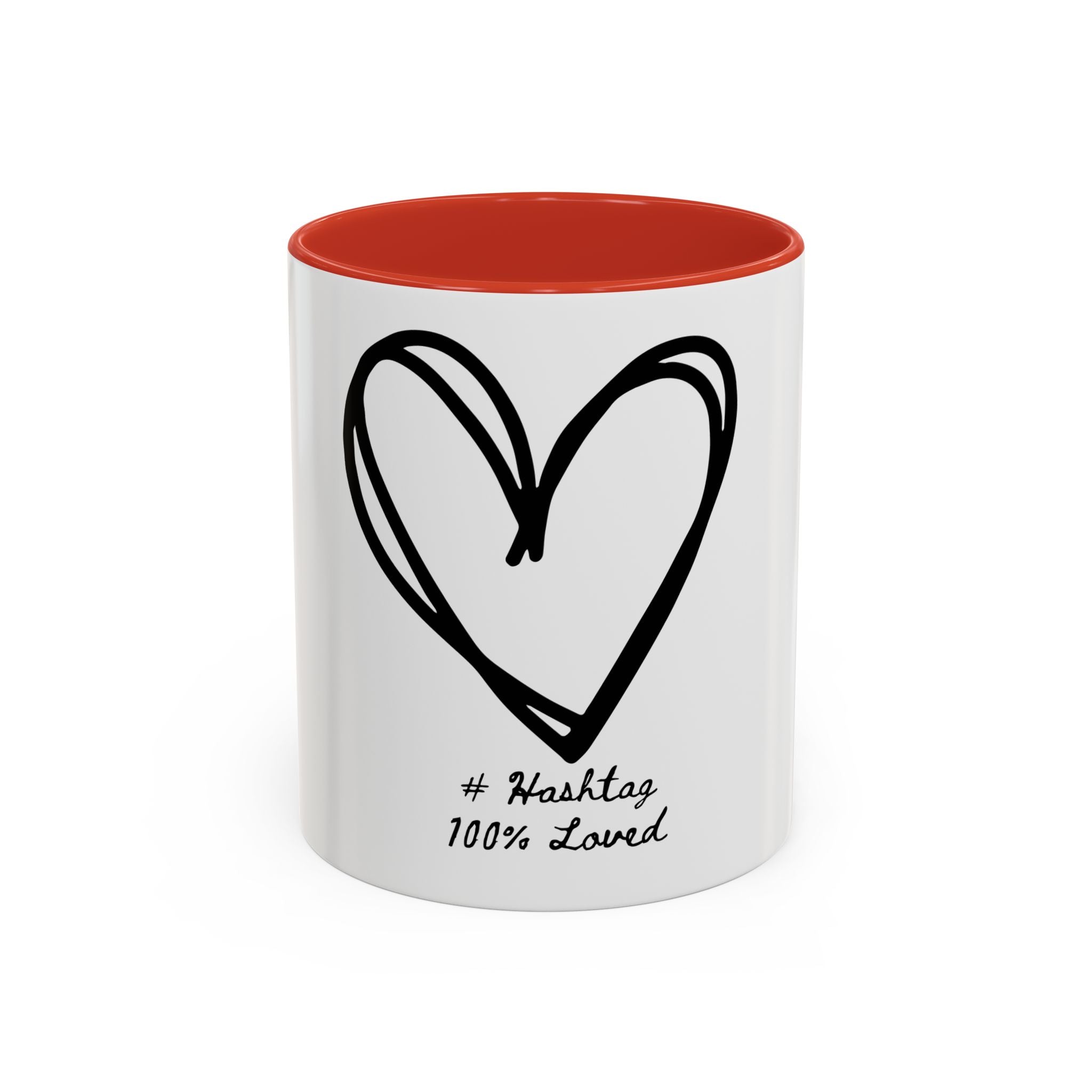 "Pure Love" Ceramic Mug — Black Sketch Heart (11oz & 15oz)