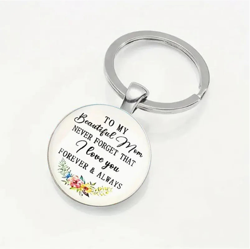 1pc To My Beautiful Mom I Love You Forever & Always Keychain, Birthday Gift From Daughter Son And Men, Mothers Day Gift