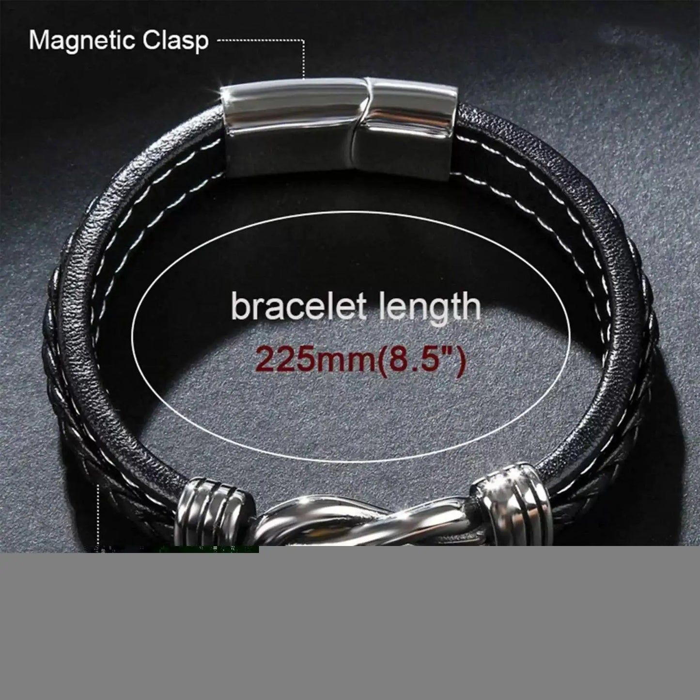 Braided Leather Bracelet To My Son & Grandson Never Forget gow much I Love You Bracelet for Men Perfect Gifts