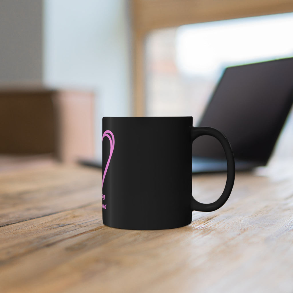 "100% Loved" Ceramic Mug — Classic Black Heart (11oz & 15oz)